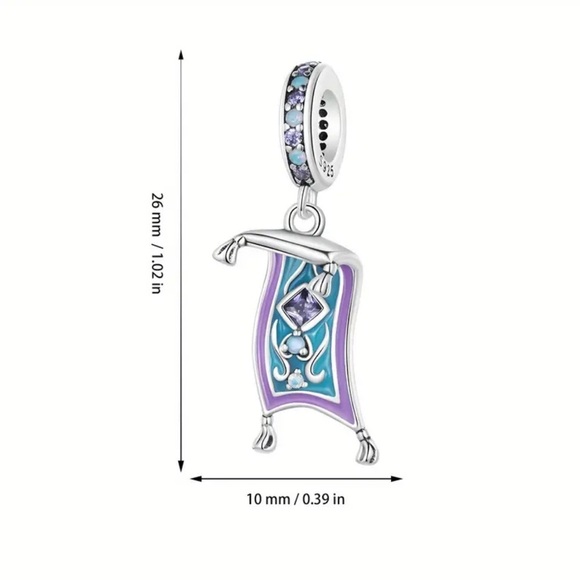 925 Sterling Silver & Enamel Disney Inspired ALADIN Charm/Pendant - NWT - Picture 3 of 5